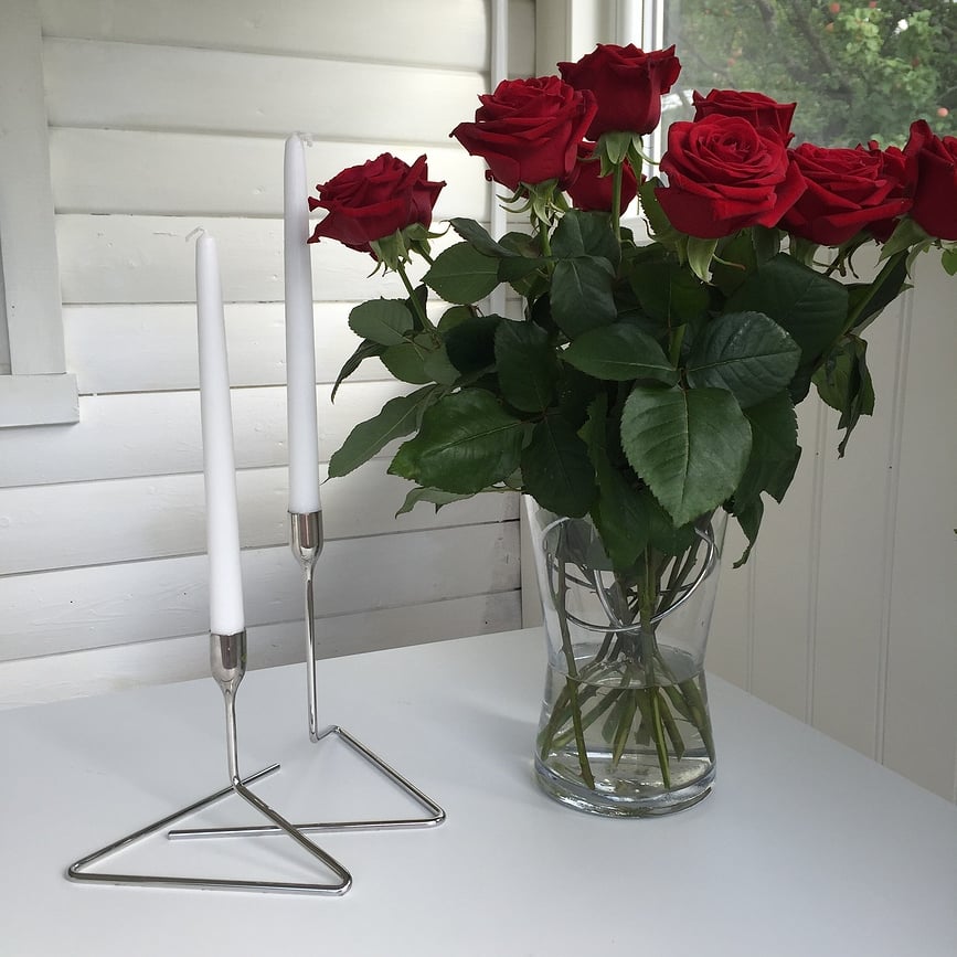 Portavelas para vela clásica Puzzle, 14 cm, plateado