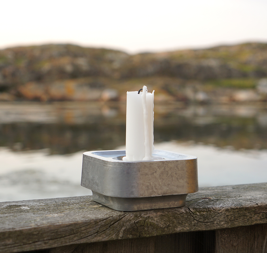 Portavelas de aluminio Stumpastaken Ettan, negro