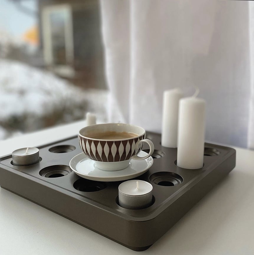 Candelabro Stumpastaken, aluminio blanco