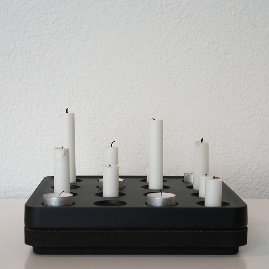 Candelabro Stumpastaken, aluminio blanco