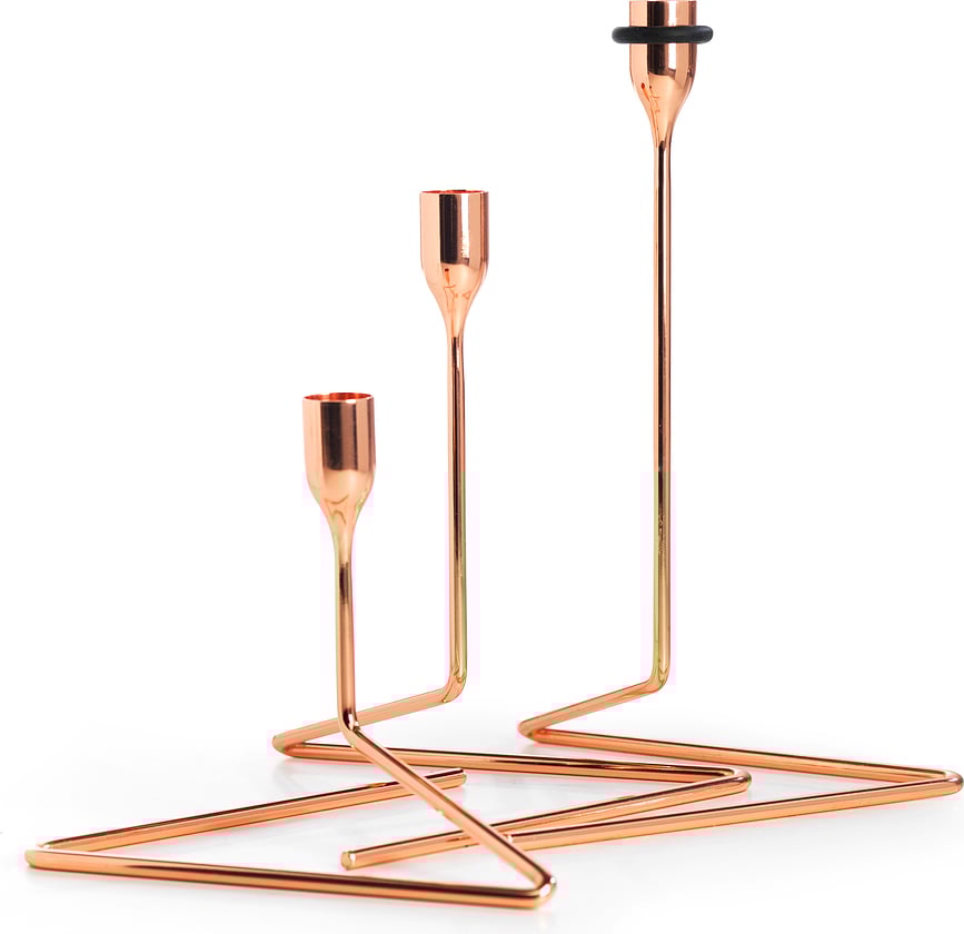 Puzzle Κηροπήγια για κλασικά κεριά, χάλκινα, 3 τμχ