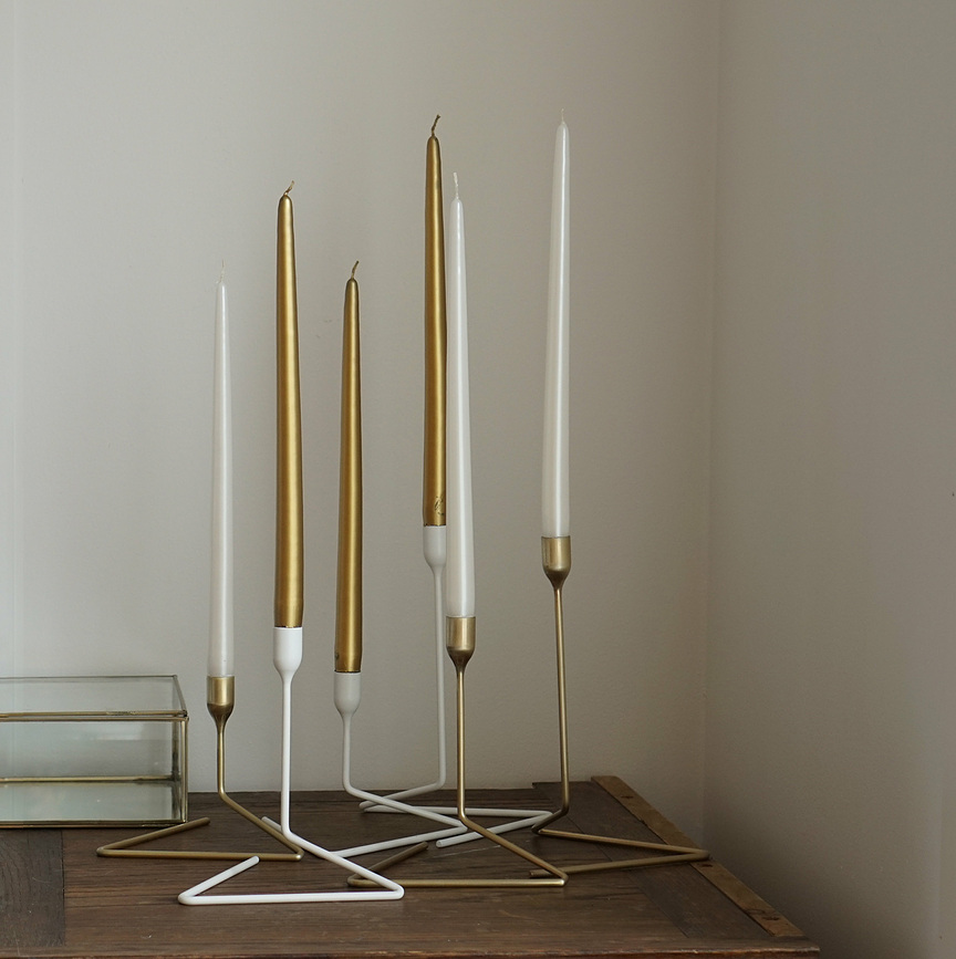 Puzzle Svečnik za klasično svečo, 20 cm, bel