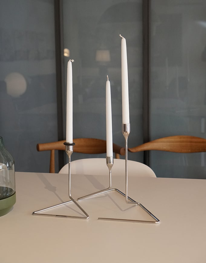 Puzzle Svečnik za klasično svečo, 14 cm, srebrn