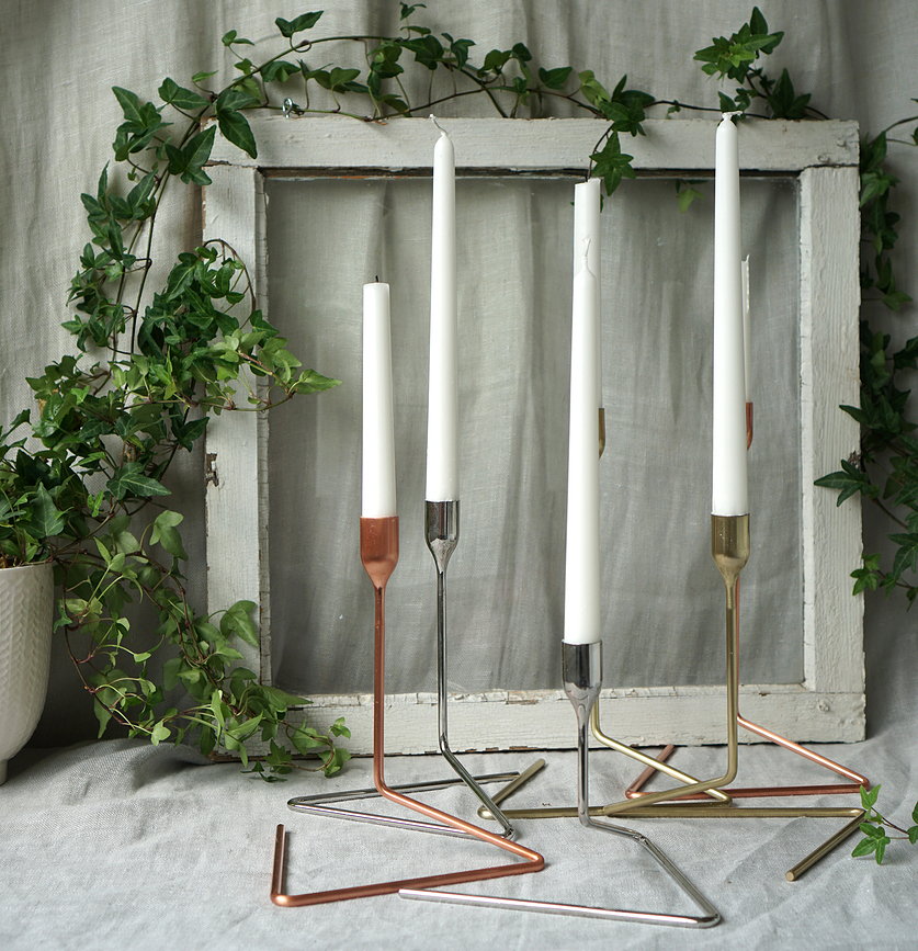 Puzzle Svijećnjak za klasičnu svijeću bakreni 14 cm