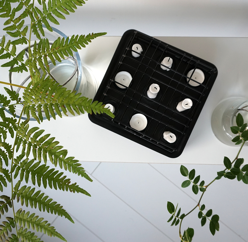 Rejilla de acero, para candelabro Stumpastaken S, negra