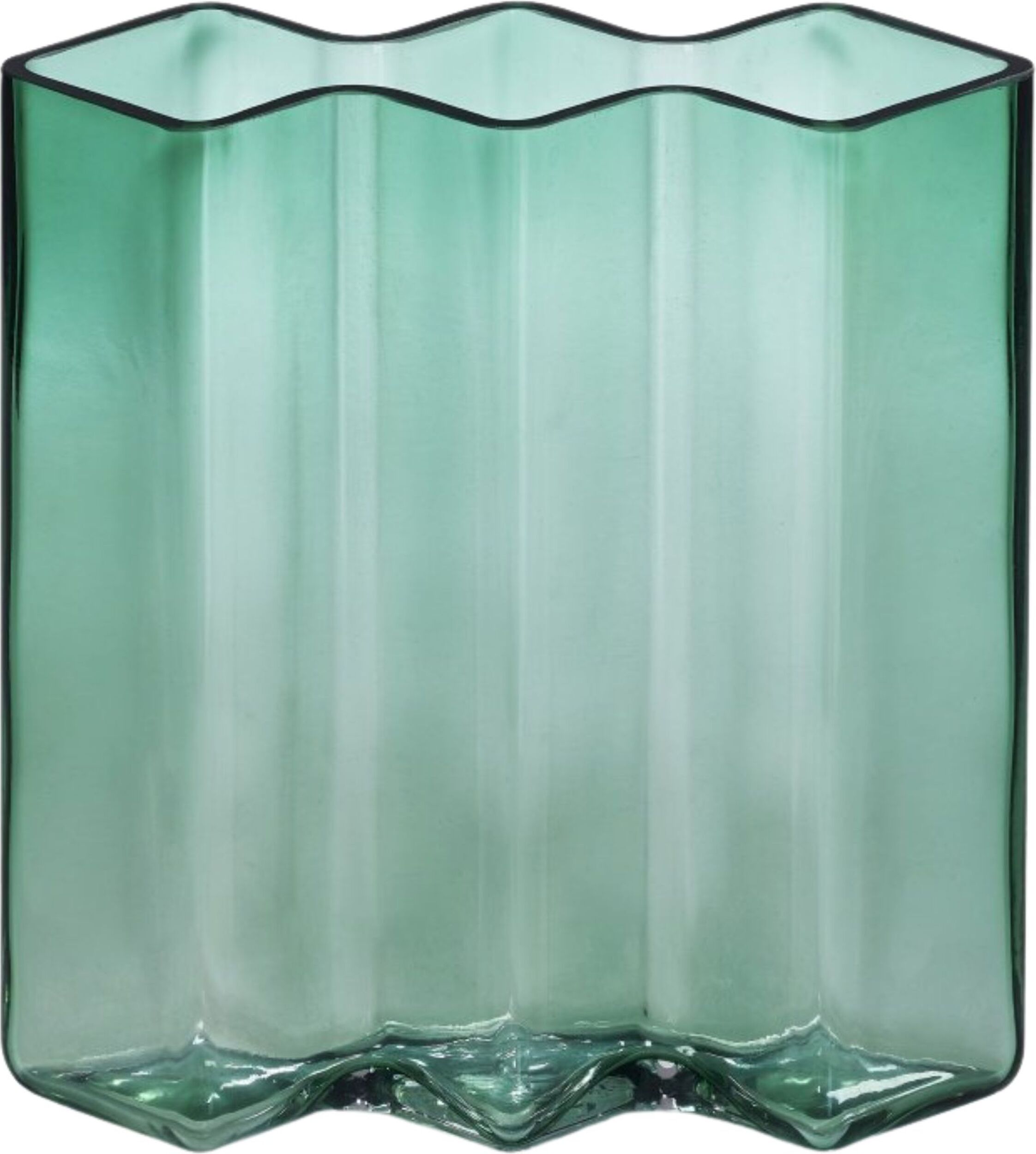 Row 3 Vase hoch, transparent grün