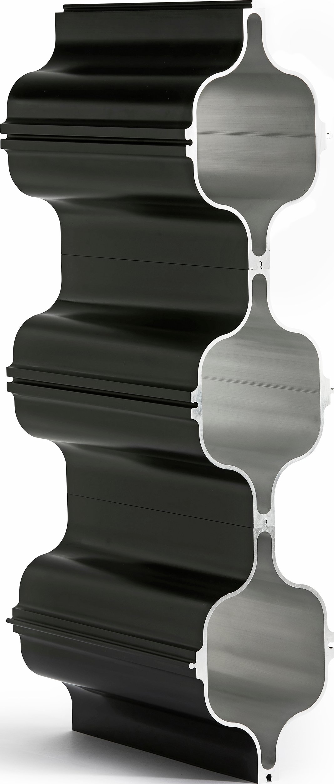 Stojak na wino Hex czarne aluminium potrójny
