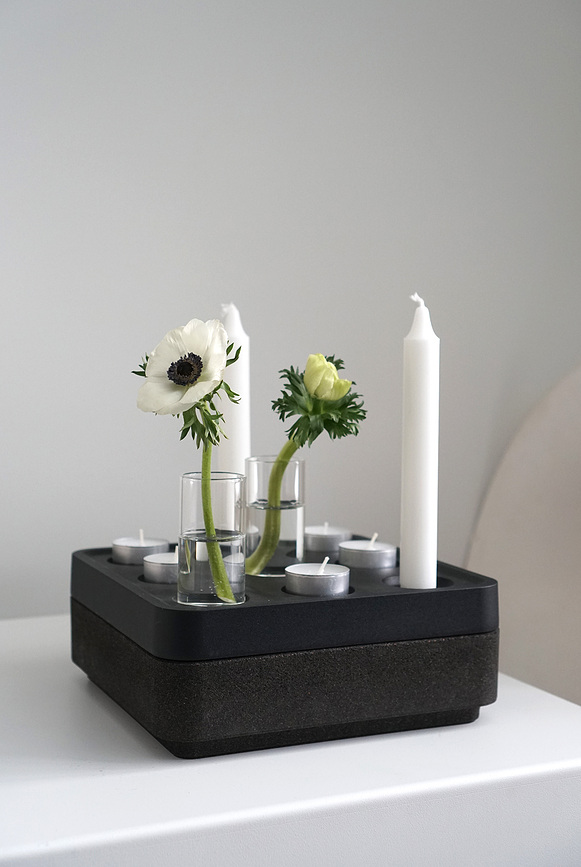 Stumpastaken S Βάση, για κηροπήγιο, από φελλό, μαύρη