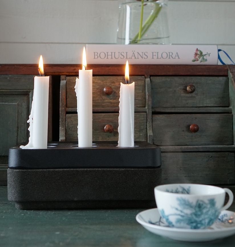 Stumpastaken S Βάση, για κηροπήγιο, από φελλό, μαύρη