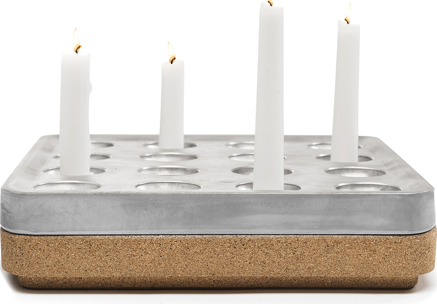 Stumpastaken Base pour bougeoir, en liège, noire