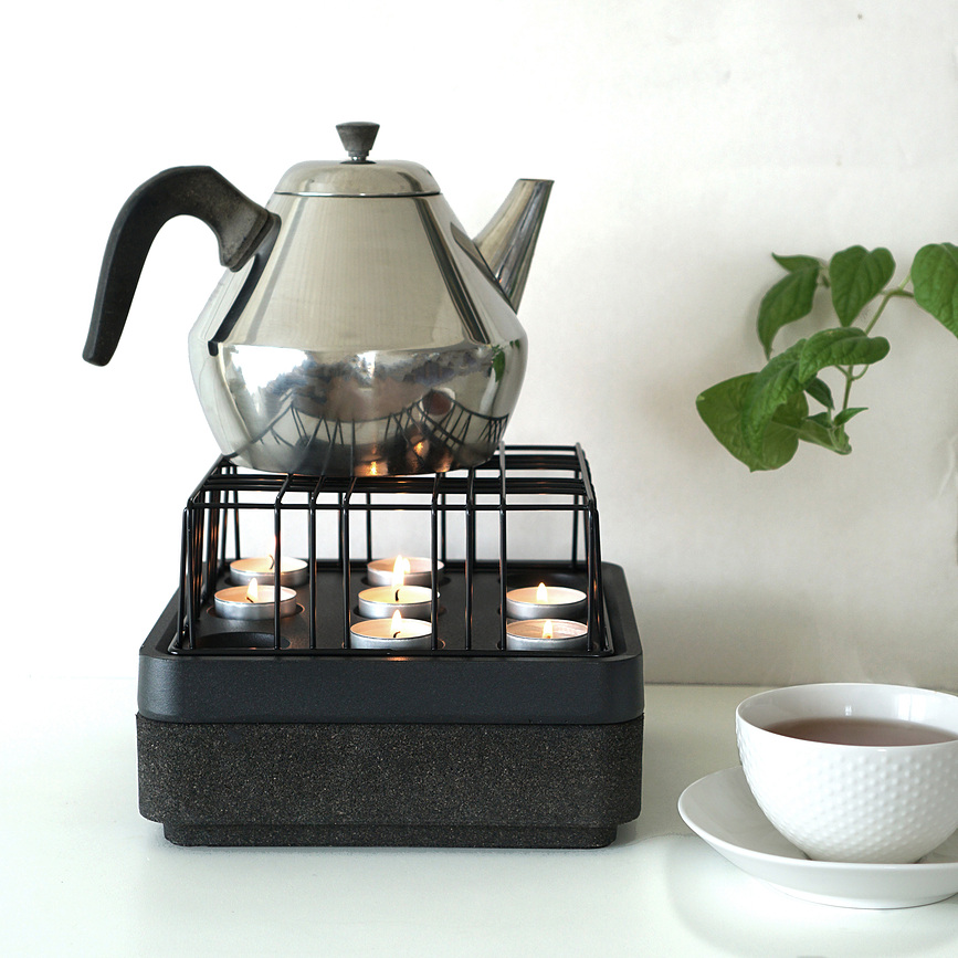 Stumpastaken S Base pour bougeoir, noire, en liège