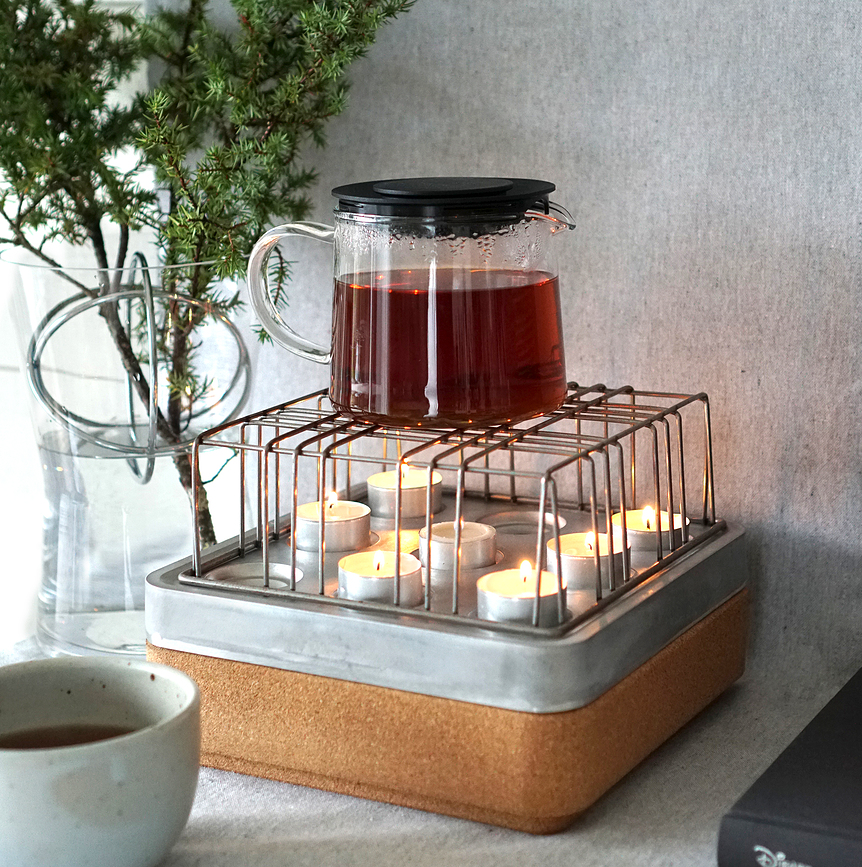 Stumpastaken S Base pour bougeoir, noire, en liège