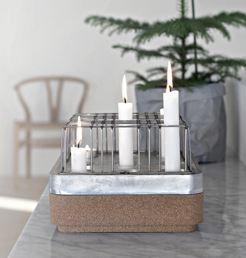 Stumpastaken Chandelier S, aluminium blanc