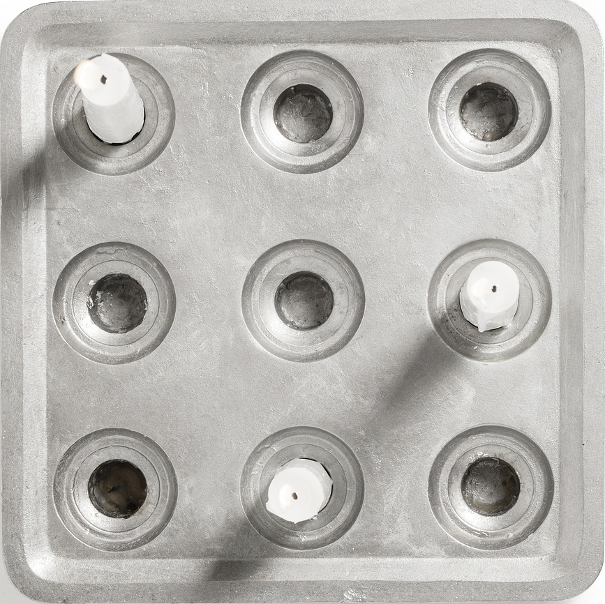 Stumpastaken Chandelier S, aluminium blanc