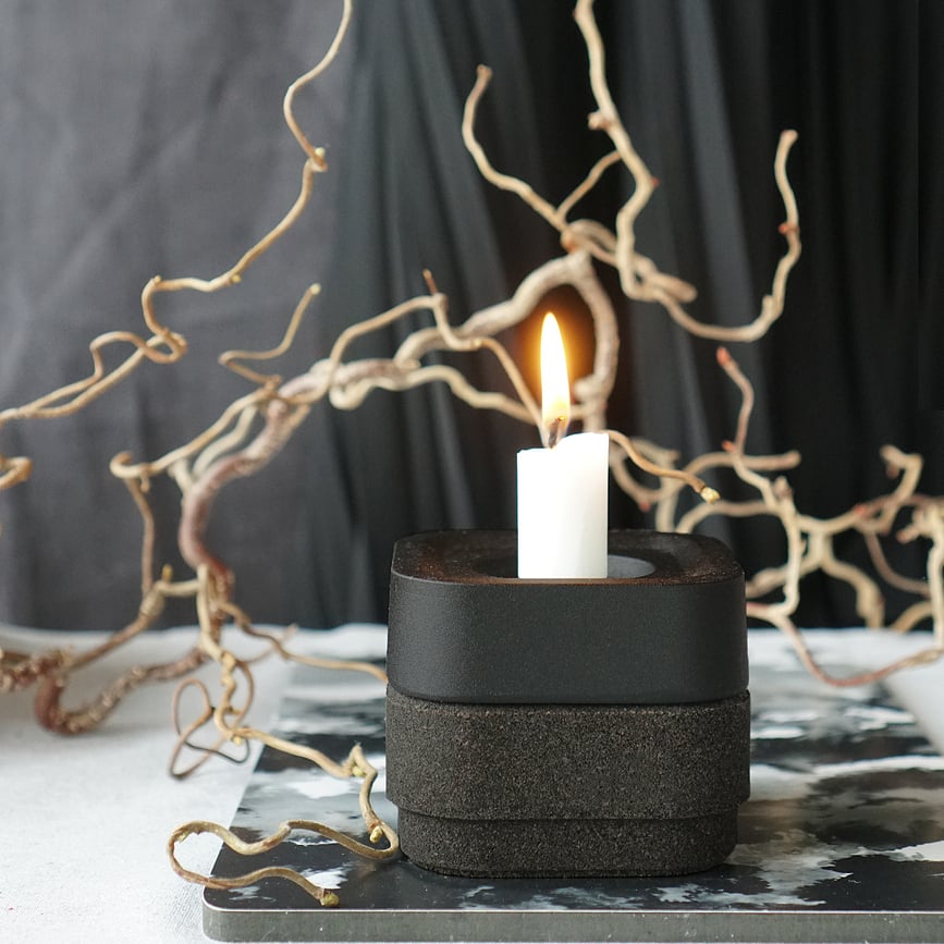 Stumpastaken Ettan Postolje za Svijećnjak pluteno crno