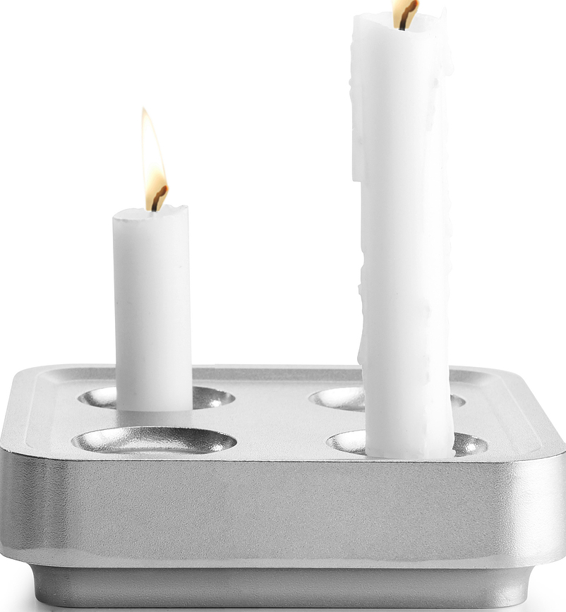 Stumpastaken Fyran Bougeoir, en aluminium poli