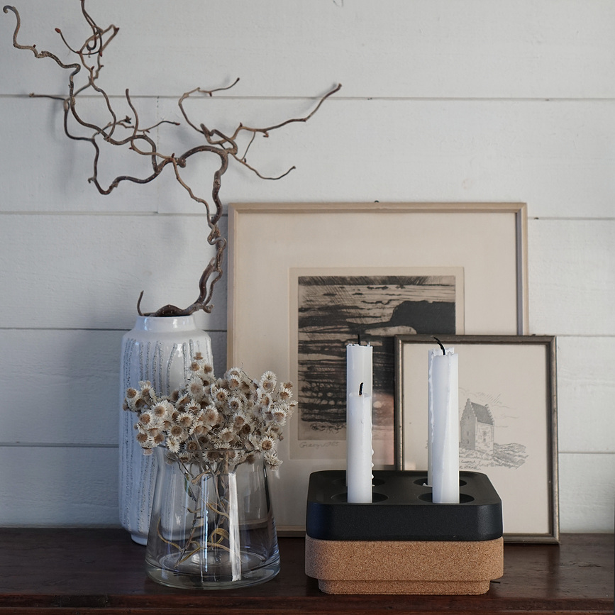 Stumpastaken Fyran Bougeoir, en aluminium poli