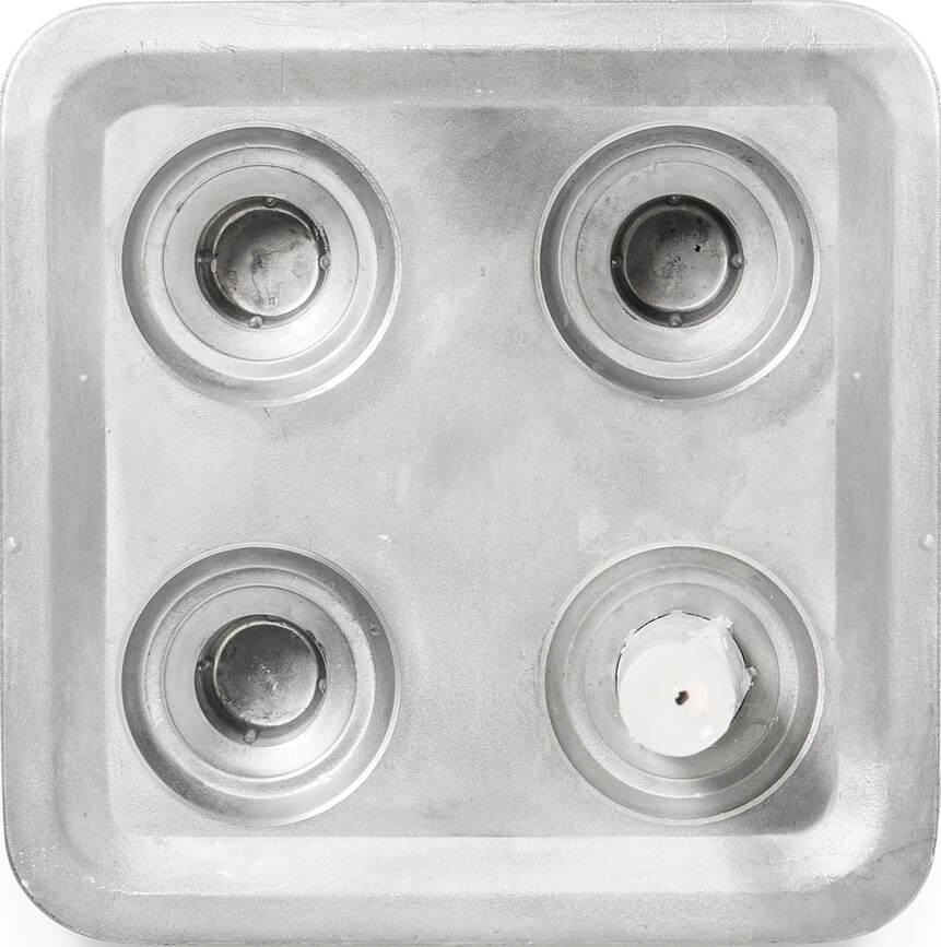 Stumpastaken Fyran Porte-bougie avec plateau, aluminium