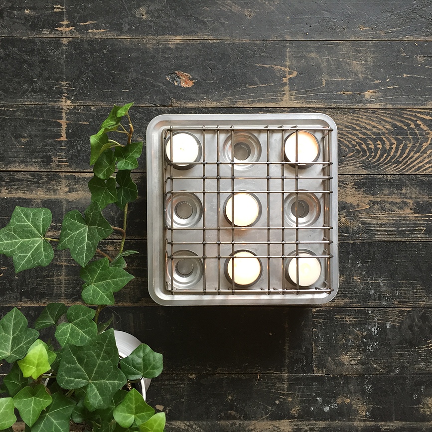 Stumpastaken Grille pour bougeoir S, acier, noire