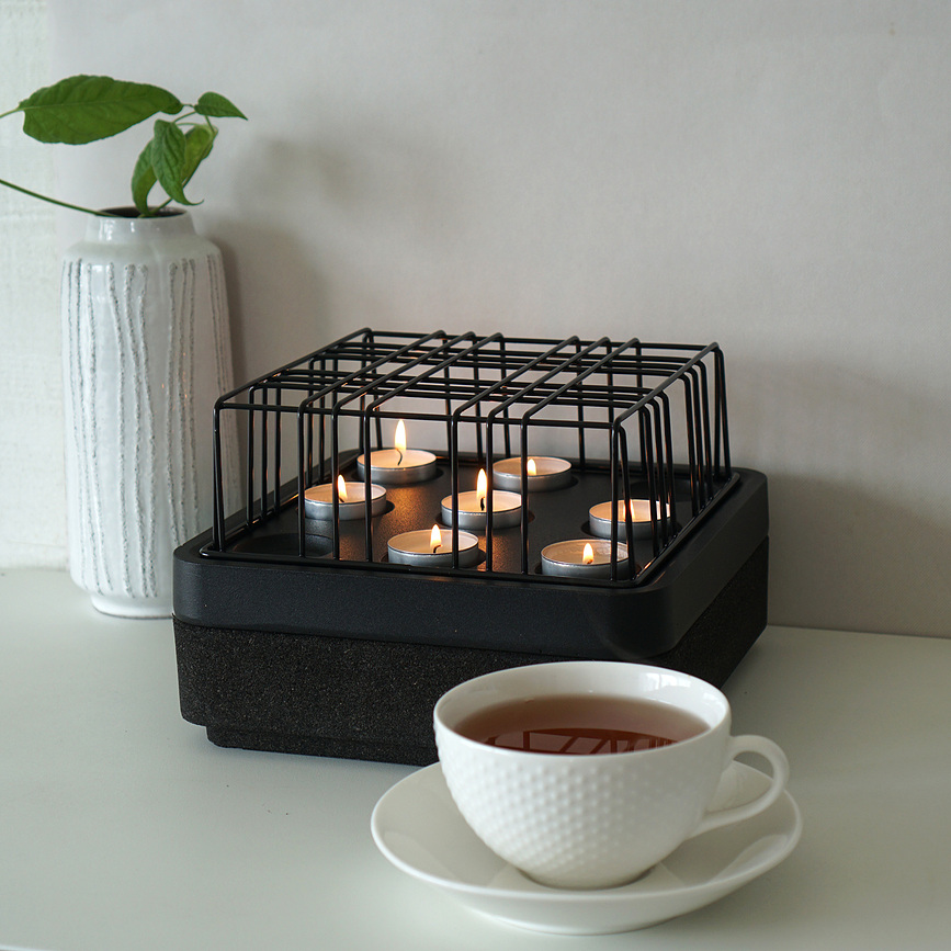 Stumpastaken Grille pour bougeoir S, acier, noire