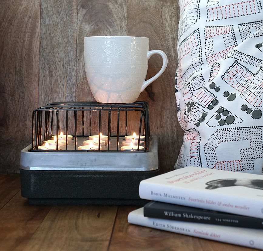 Stumpastaken Grille pour bougeoir S, acier, noire