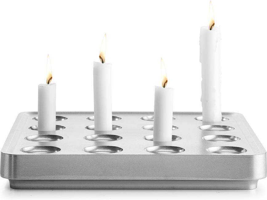 Stumpastaken Kerzenständer poliertes Aluminium