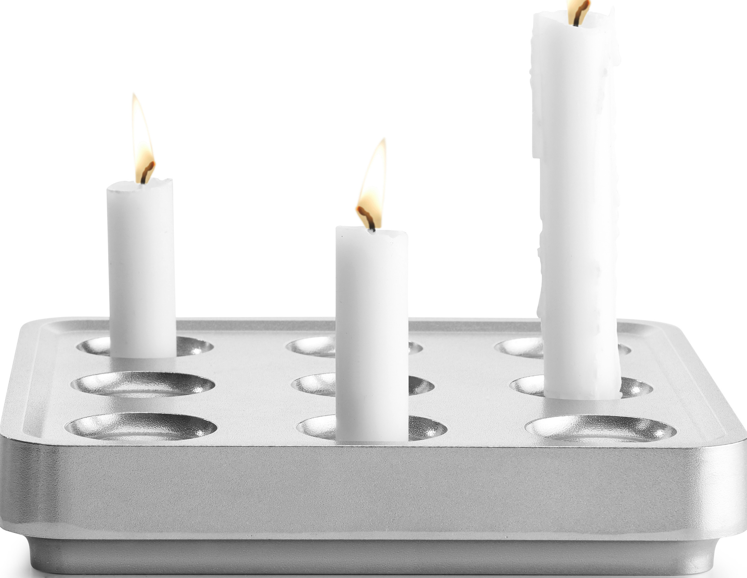 Stumpastaken Kerzenständer S poliertes Aluminium