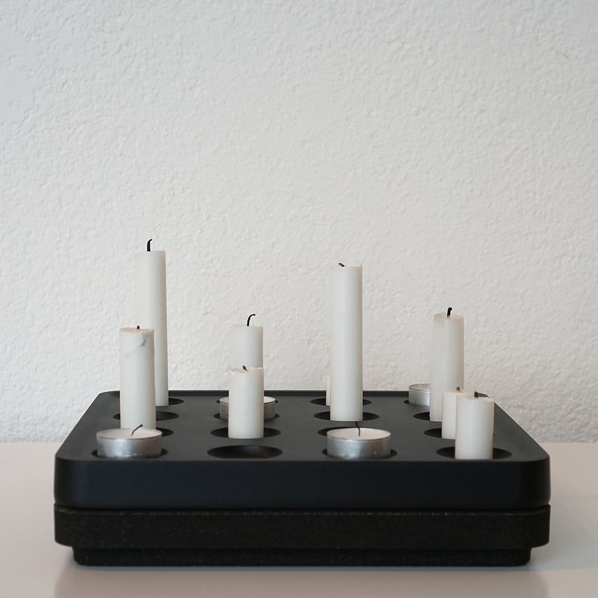 Stumpastaken Podmetač za svijećnjak crni pluteni