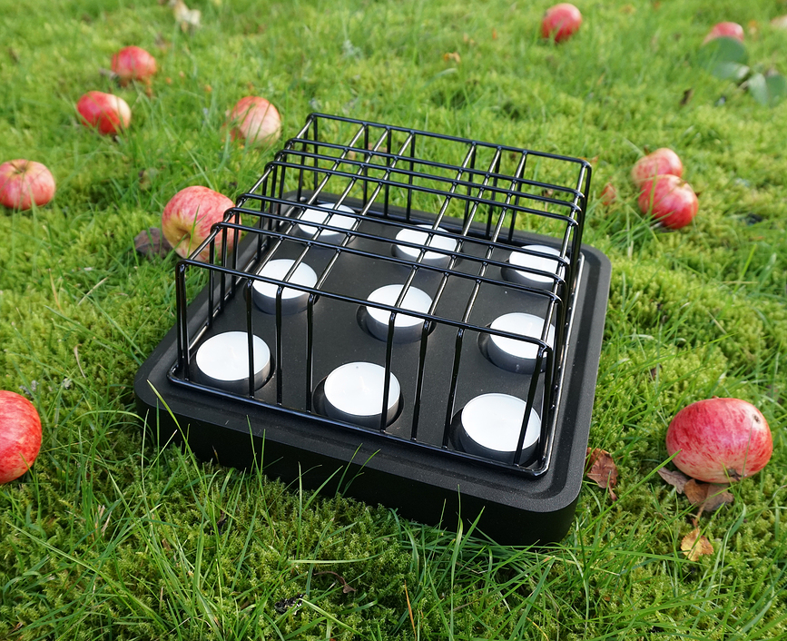 Stumpastaken S Rešetka za svečnik, črna, jeklena