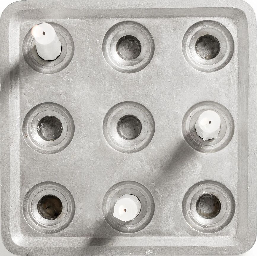 Stumpastaken S Bougeoir avec grille et soucoupe, en aluminium