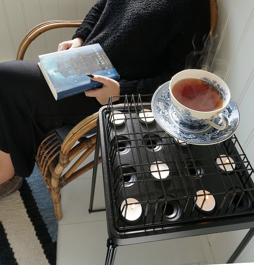 Stumpastaken Stojalo za svečnik, črno, jekleno