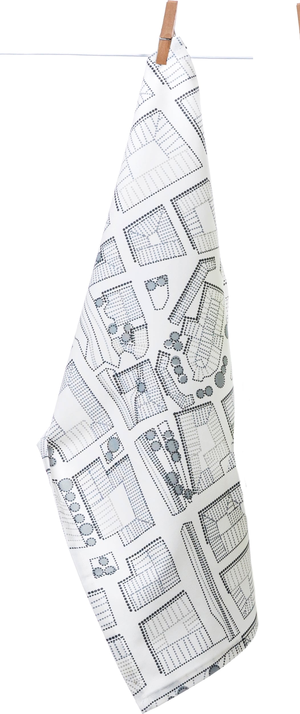 Sweden from Above City Küchentuch 50 x 70 cm grau