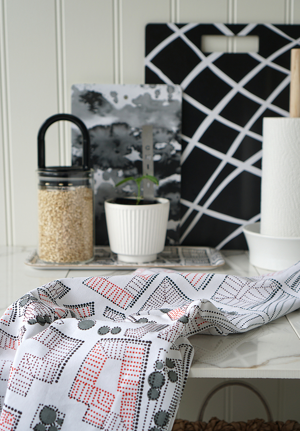 Sweden from Above City Kuhinjska krpa, 50 x 70 cm, siva