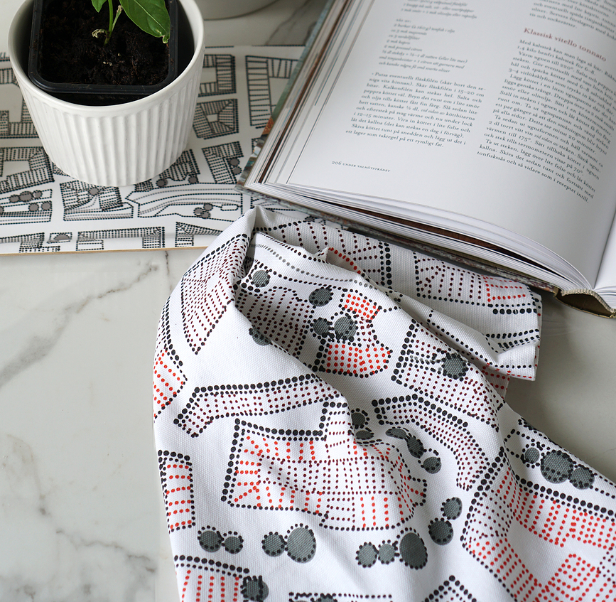 Sweden from Above City Πετσέτα Κουζίνας, 50 x 70 εκ., γκρι