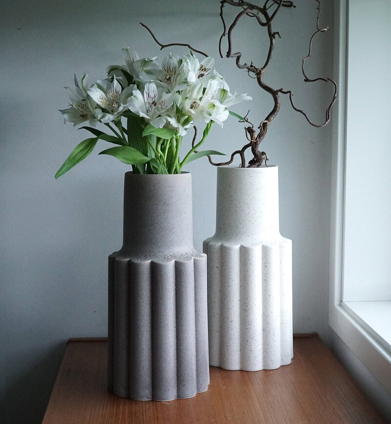 Vase Mylla haut, gris