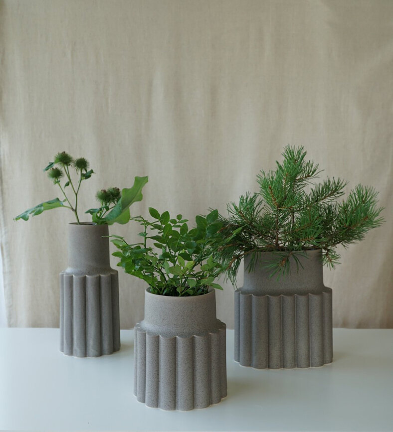 Vase Mylla haut, gris