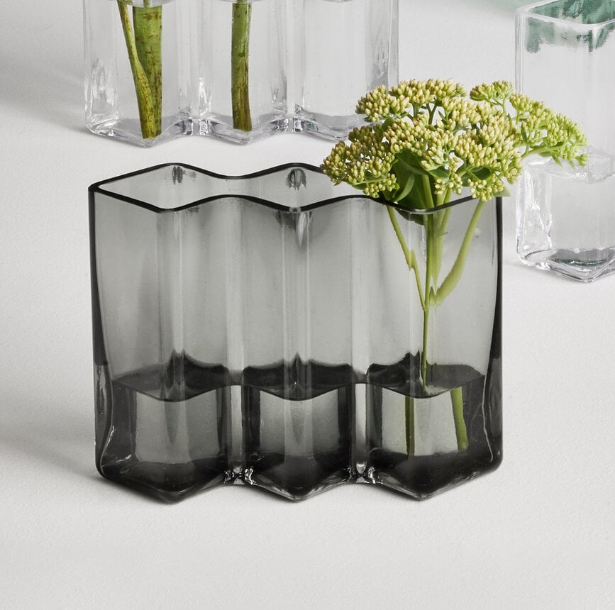 Vase Row 3 bas transparent vert
