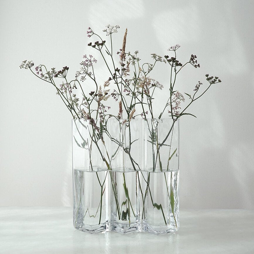 Vase Row 3 haut, transparent vert
