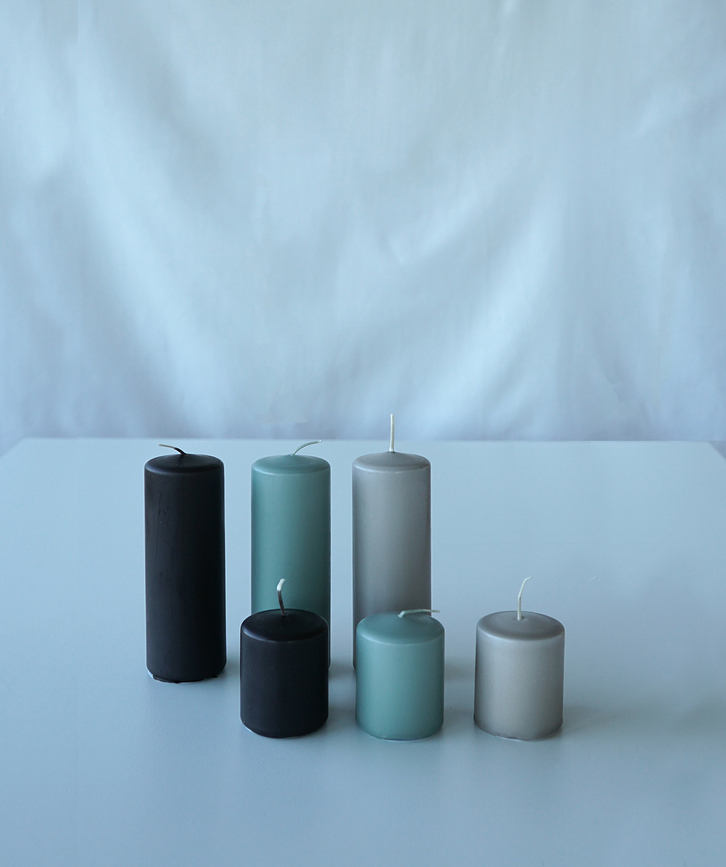 Vela Stumpastaken, 11 cm, negra carbón