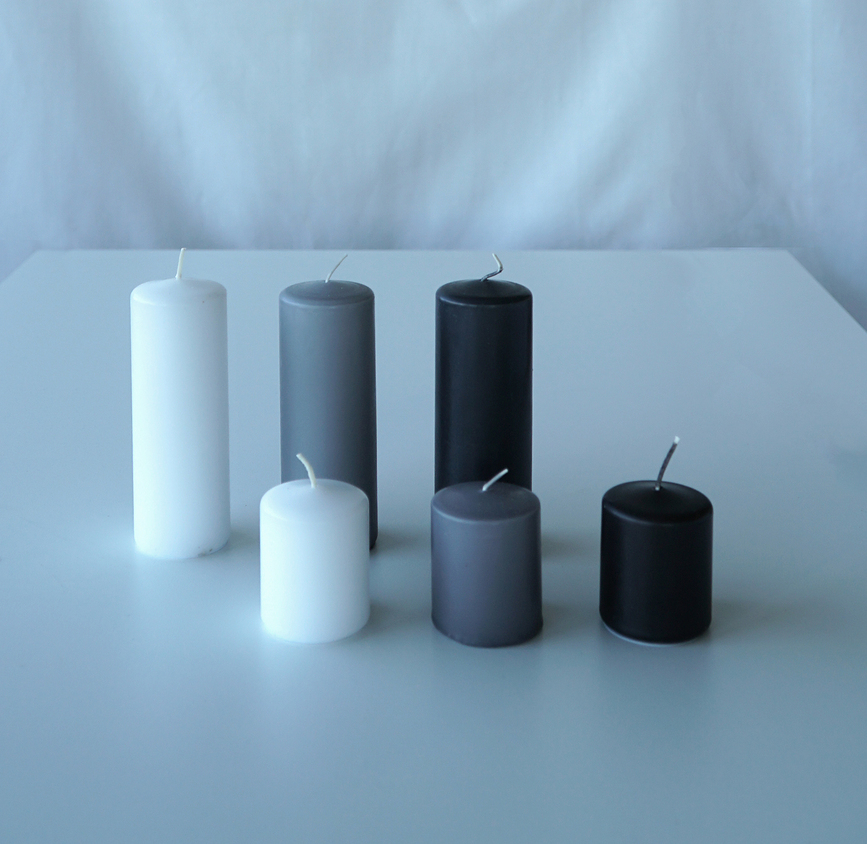 Vela Stumpastaken, 11 cm, negra carbón