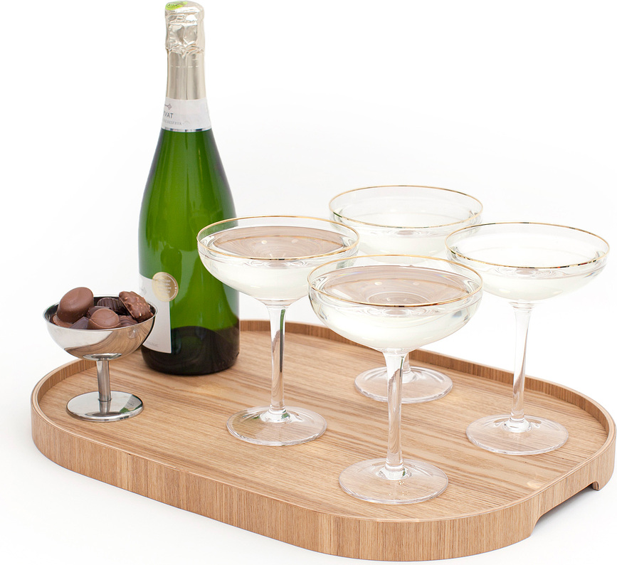 Bandeja Bosign de madera de sauce, ovalada L, con superficie antideslizante