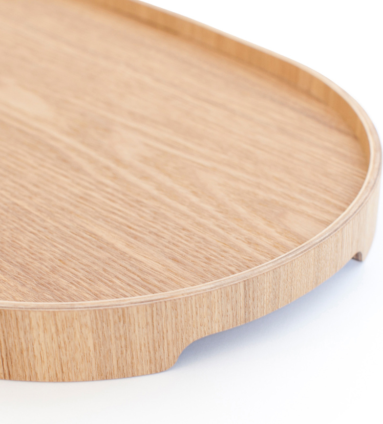 Bandeja antideslizante Bosign de madera de sauce, ovalada M