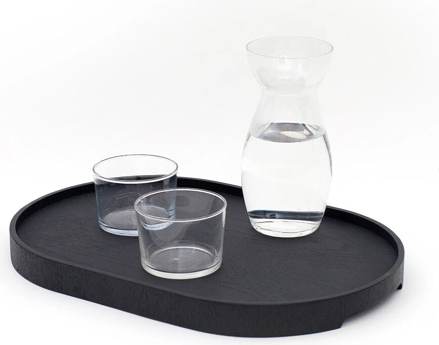 Bandeja antideslizante Bosign de madera de sauce, ovalada M