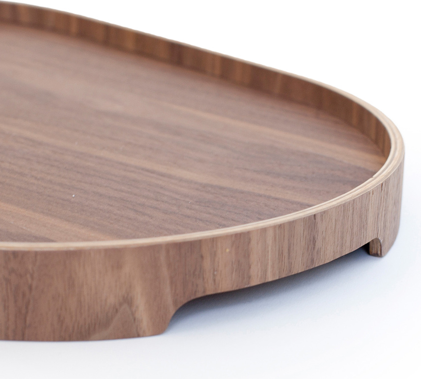 Bandeja antideslizante Bosign de madera de sauce, ovalada M