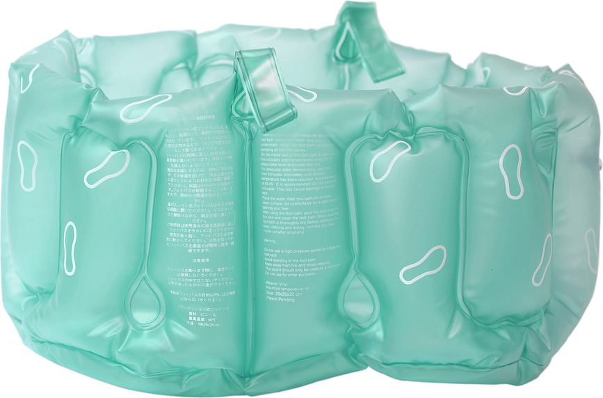 Bassine gonflable pour pédicure, verte