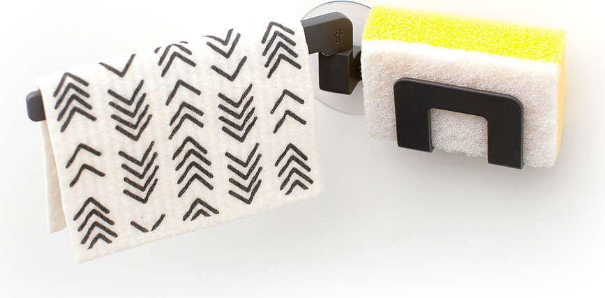 Bosign Držalo za krpo in gobico za pomivanje posode, grafitno, 2v1