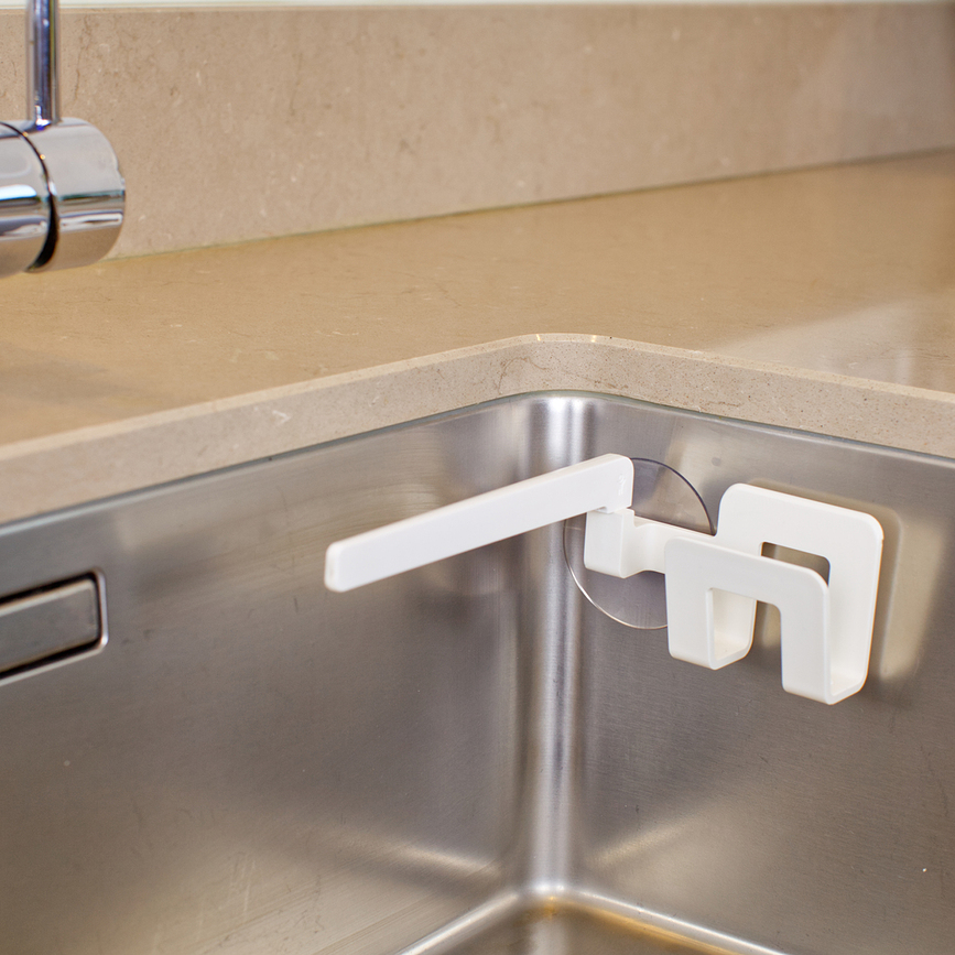 Bosign Držalo za krpo in gobico za pomivanje posode, grafitno, 2v1