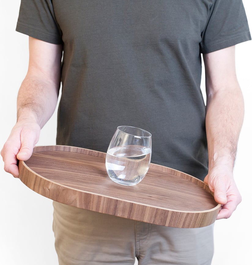 Bosign Pladanj ovalni M protuklizni mat crni vrbovo drvo