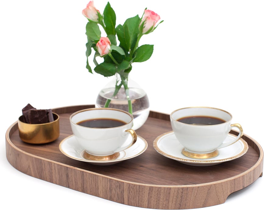 Bosign Pladenj ovalen M, z nedrsečo prevleko, vrbov les