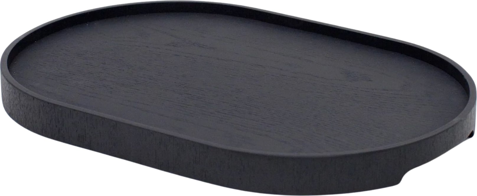 Bosign Tablett M oval schwarz matt Weidenholz mit Anti-Rutsch-Beschichtung